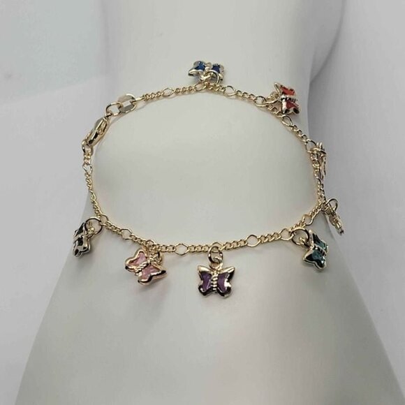 Brazilian 18k Gold Filled Multi color Butterfly Bracelet - Picture 5 of 6